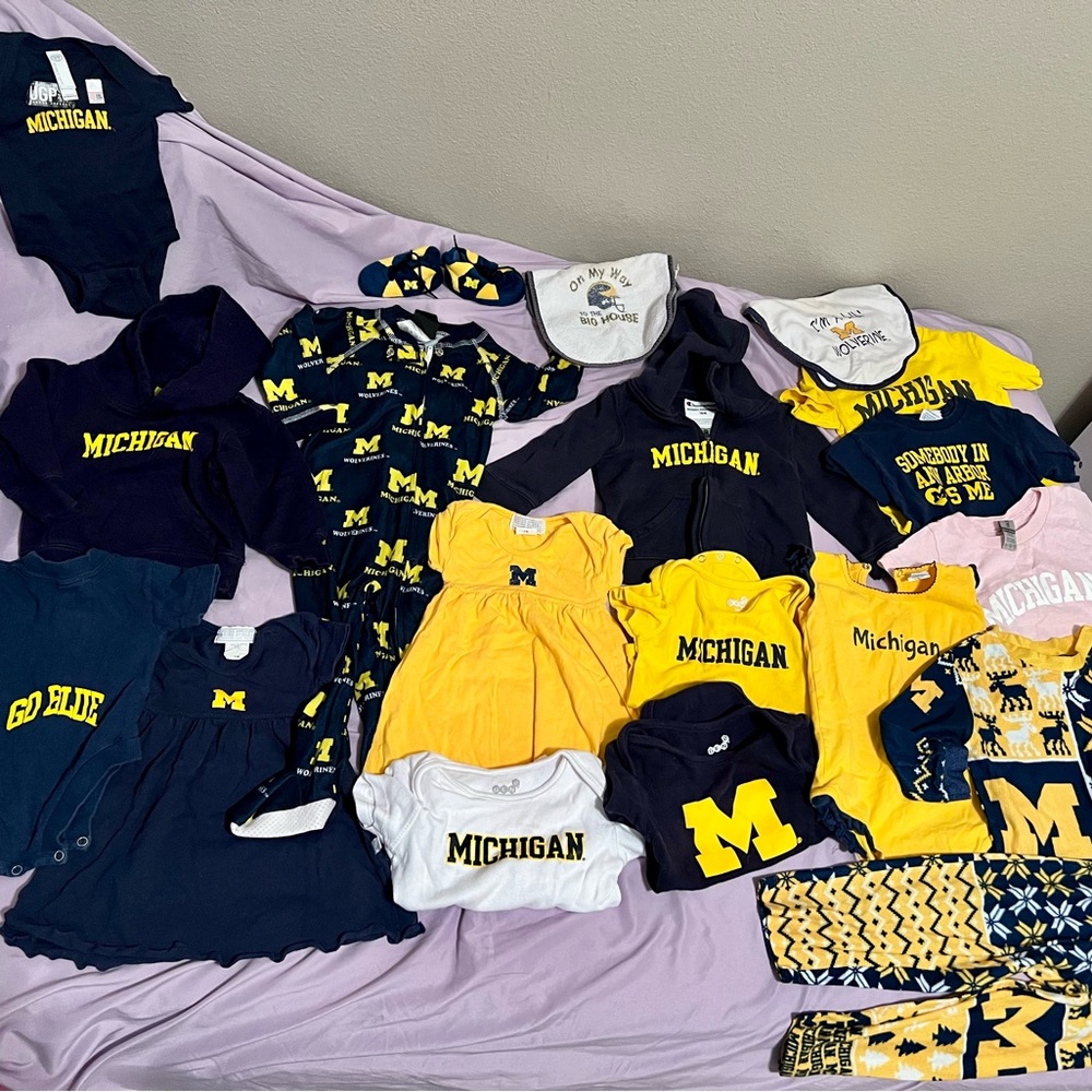 Kids University of Michigan Go Blue Collection - Navy and Yellow